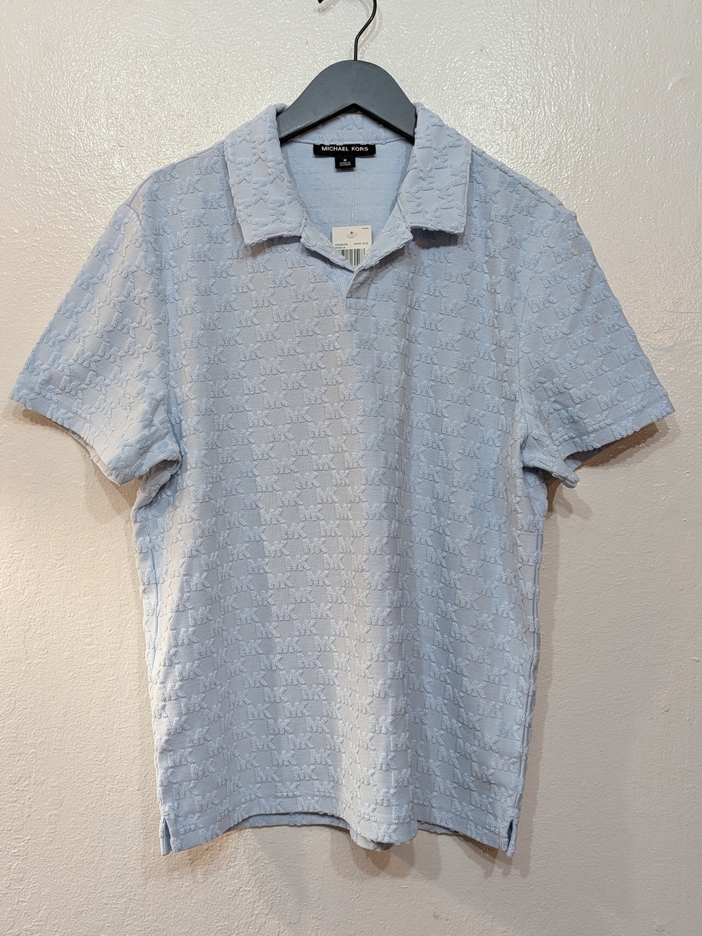 Michael Kors Light Blue Textured Polo